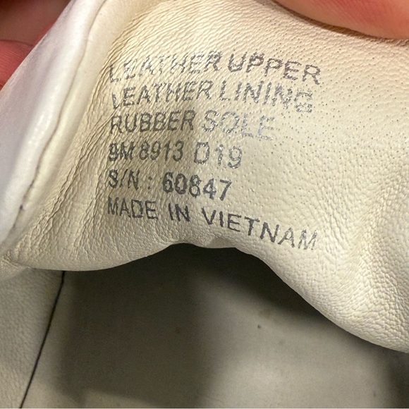 Tory Burch Women’s  Sneakers Sz 9 White Leather Leigh T Logo Lace Up - Picture 7 of 9